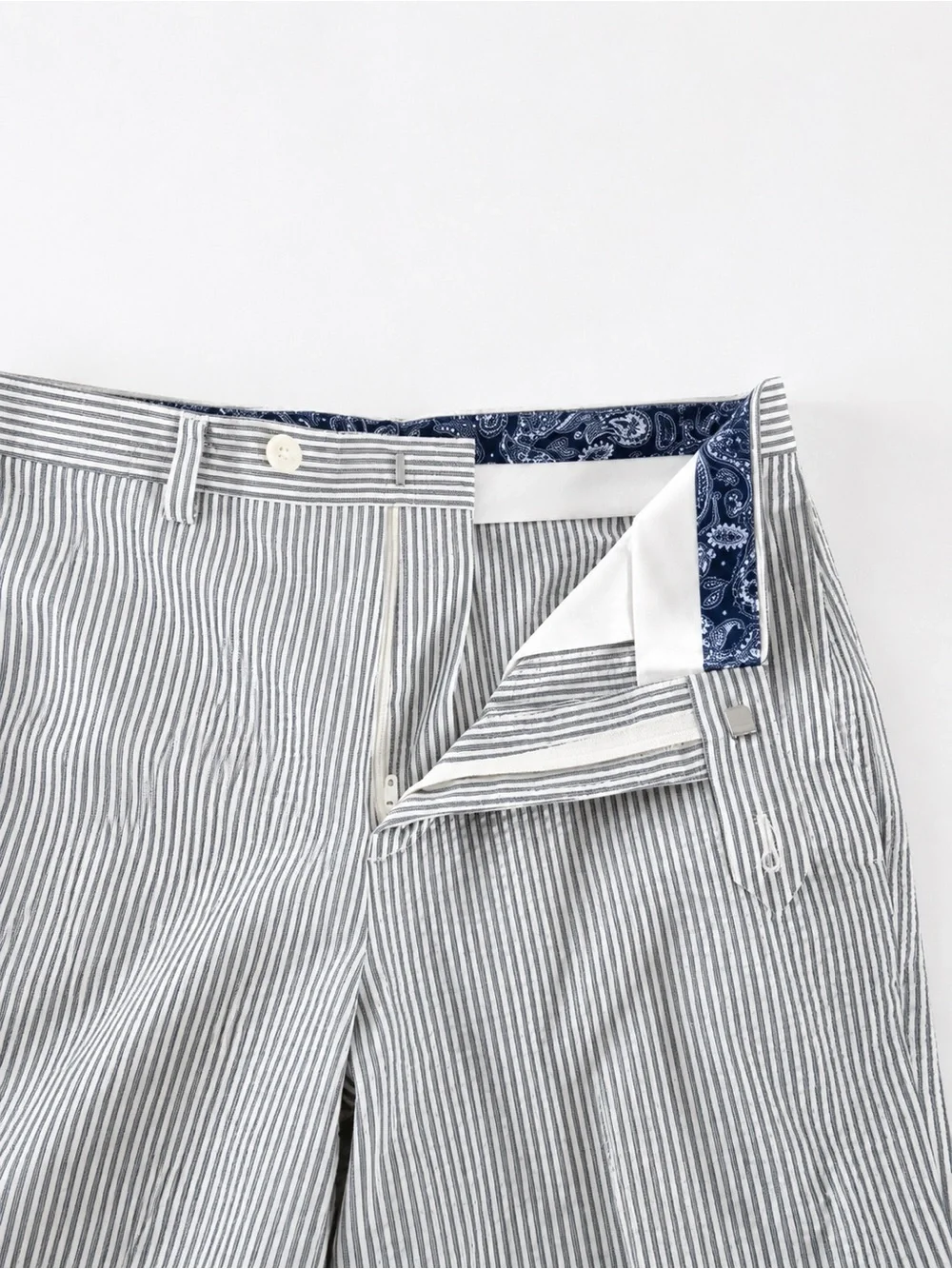 Lauren Ralph Lauren Seersucker Pants 16R Boys Ivory Blue Stripe Cotton Preppy